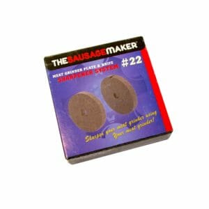 The Sausage Maker #22 meat grinder knife and plate sharpening system