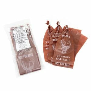 Pre-tied Mahogany Deer Print Collagen Casings 65mm