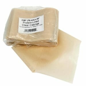 Clear Fibrous Protein-Lined Casings 76mm