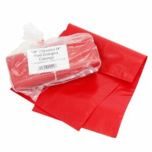 Red Fibrous Bologna Casings 124mm