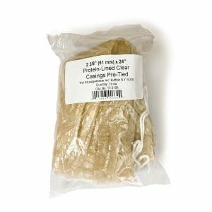 Pre-Tied Clear Fibrous Protein-Lined Casings 61mm