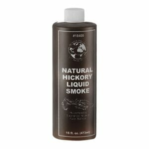 Bottle of natural hickory liquid smoke for flavoring meats