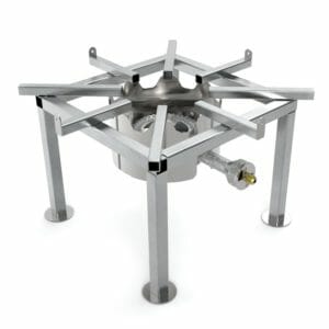The Sausage Maker stainless steel gas burner for cooking and smoking meats