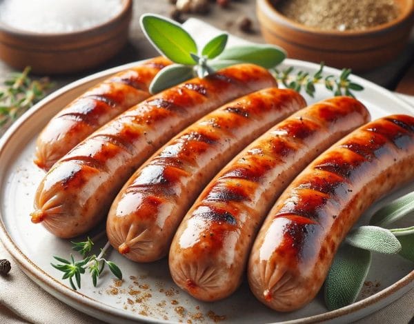 A-platter-of-freshly-made-breakfast-sausages-cooked-to-a-golden-brown-displayed-elegantly-on-a-white-ceramic-plate